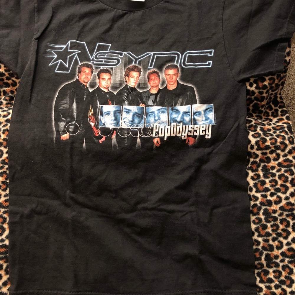 COPY - *ORIGINAL NSYNC POP ODYSSEY , black t shirt size small, TIMBERLAKE